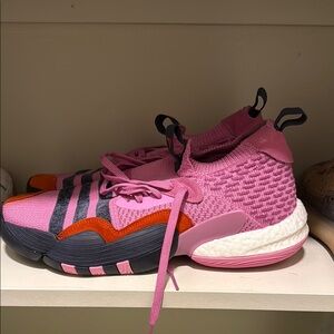 Pink and Orange Adidas Trae Young 2s